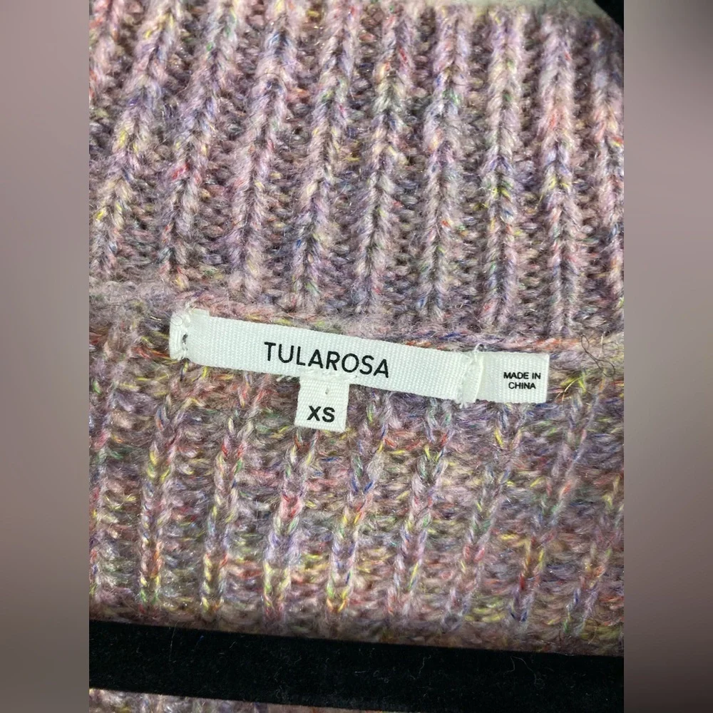 Tularosa Chunky Knit Purple sweater Women’s XS Balloon Sleeve Fall‎ Winter Boho